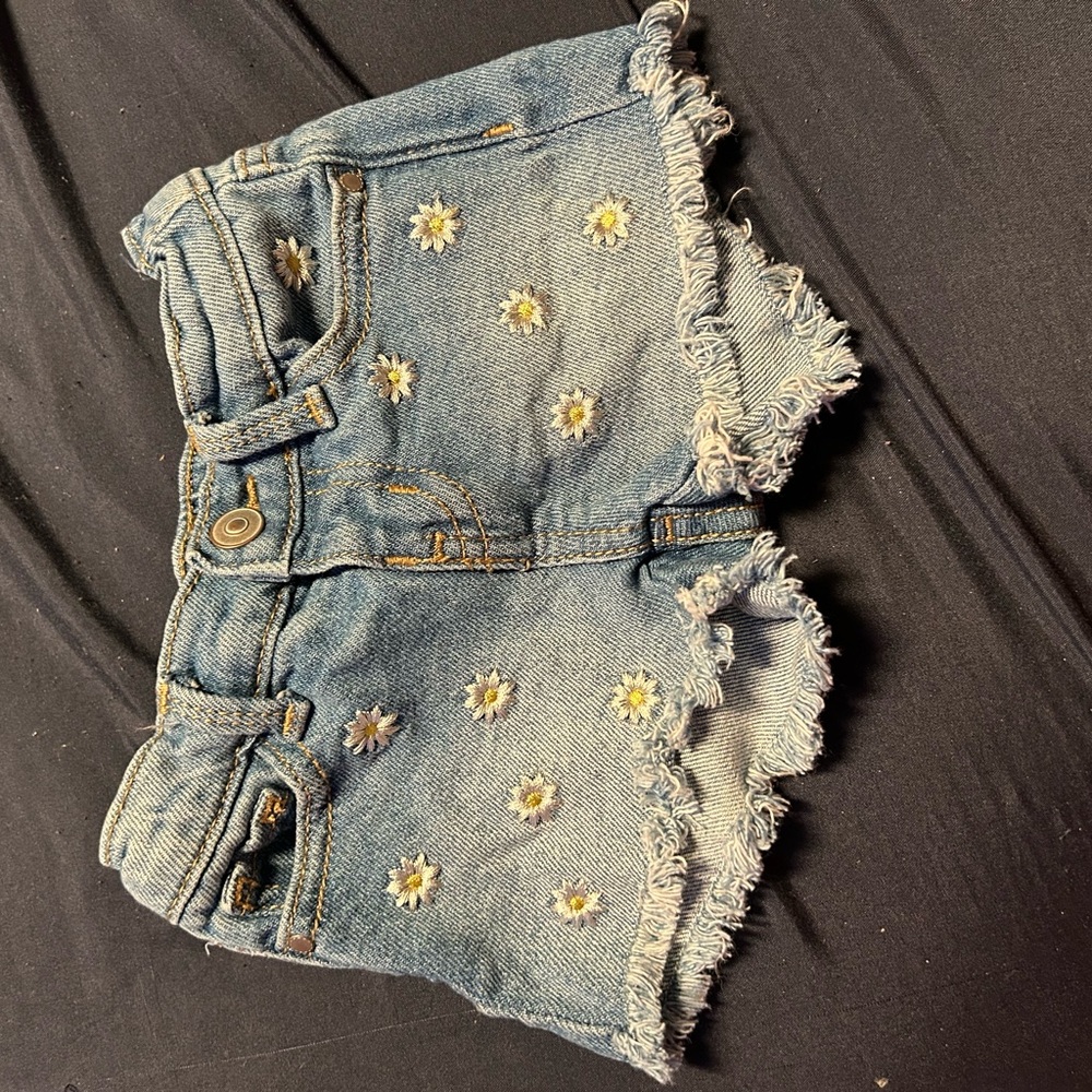 Denim Daisy Embroidered Women's Shorts